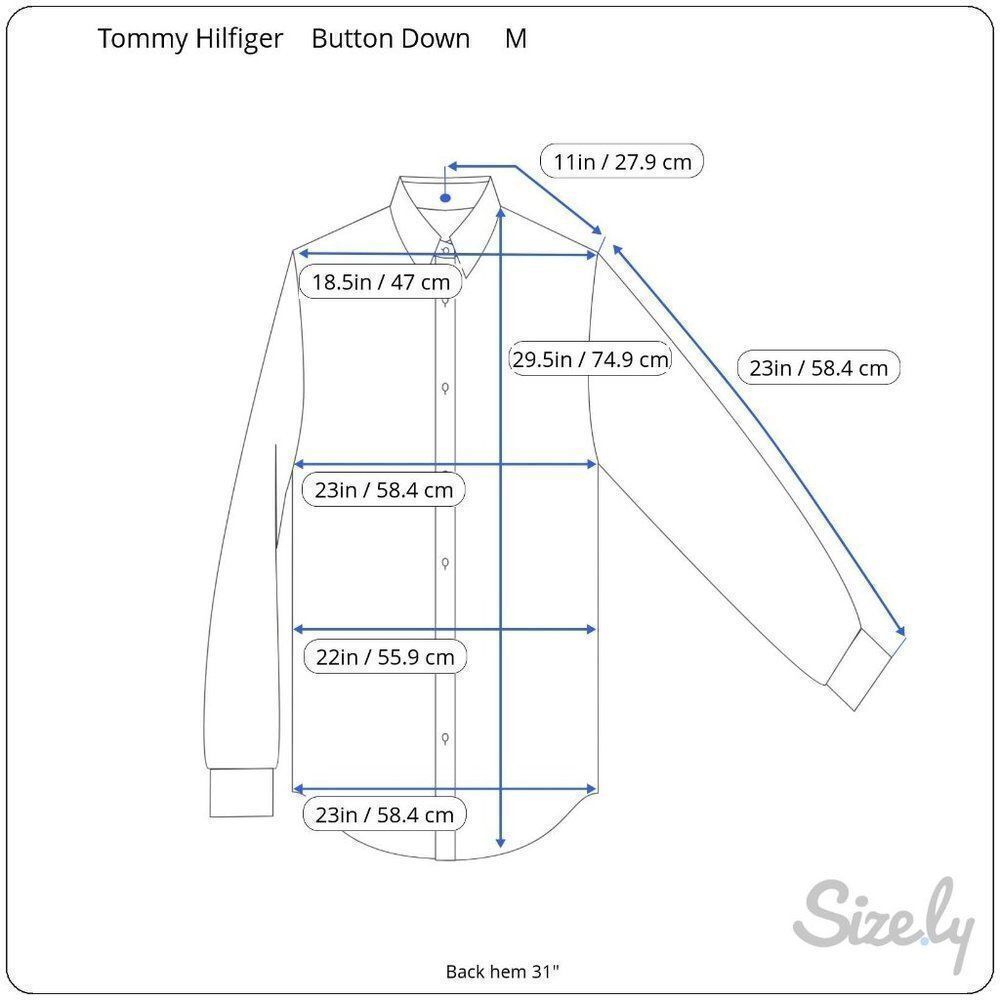 Tommy Hilfiger Button Down Shirt Long Sleeve Orange Blue Check Men's Size M - Picture 11 of 11
